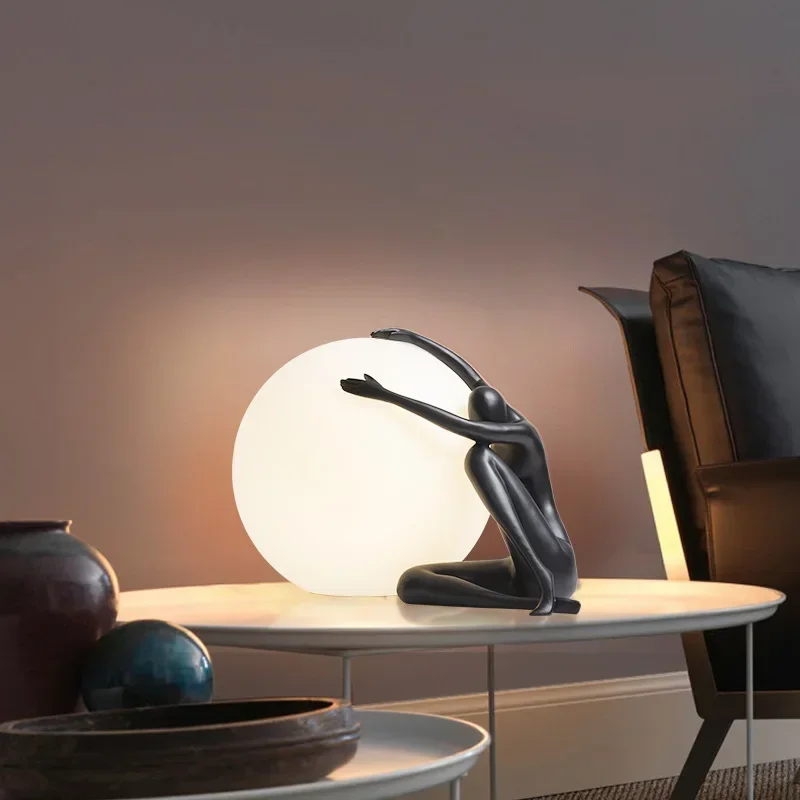 Resin Art In Floor - Nordic Art Floor Lamp Abstract Humanoid