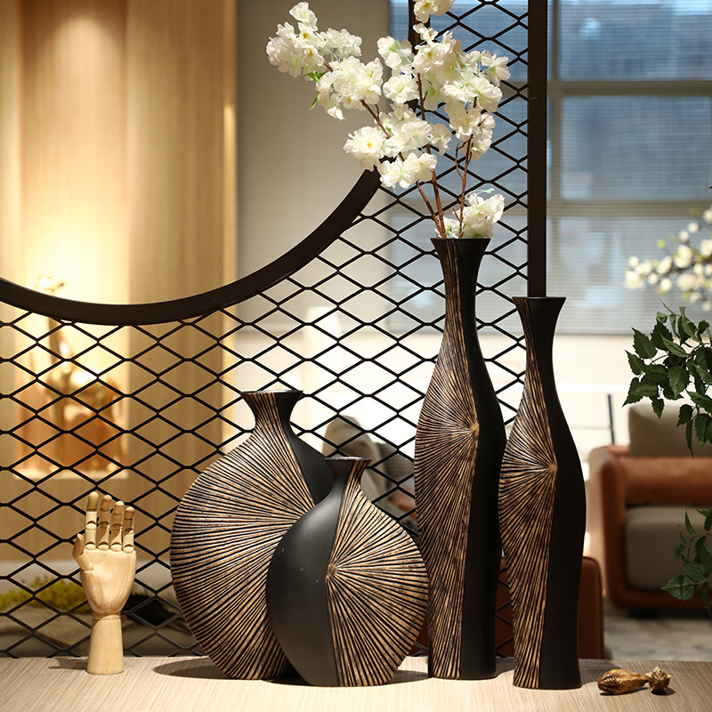 Resin Art In Floor - Retro Tall Resin Floor Vase, Elegant