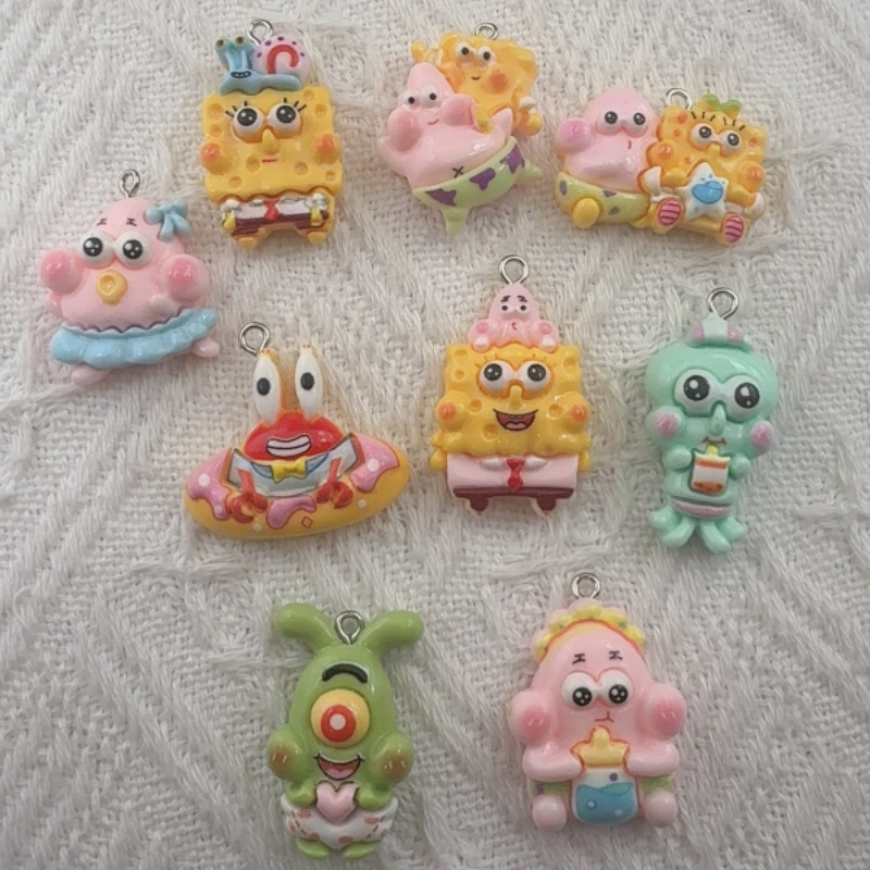 Resin Art Gift Ideas - 10pcs cartoon resin pendant, DIY jewelry