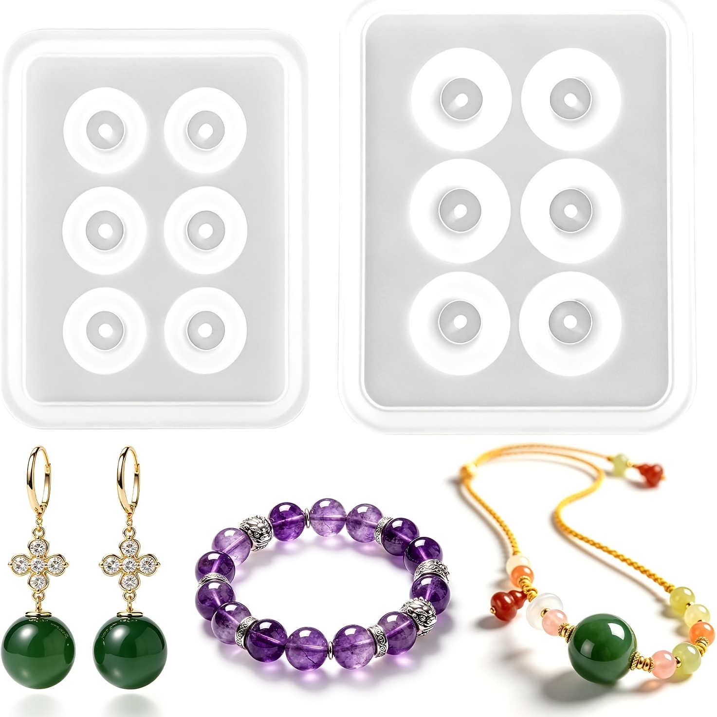 Two Perforated Spherical Silic - Resin Art Jewellery recension och pris