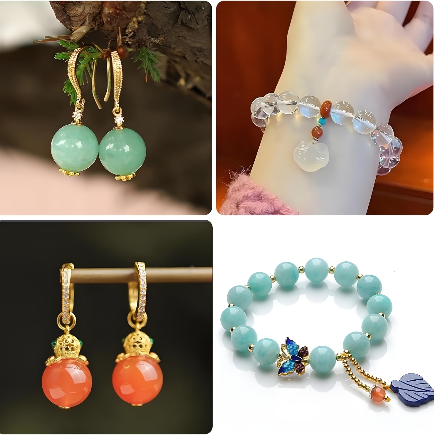 Two Perforated Spherical Silic - Resin Art Jewellery recension och pris