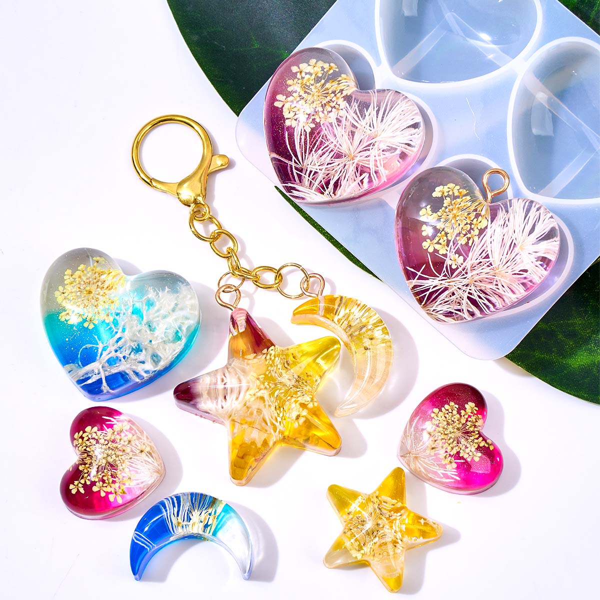 Heart Star Moon Pendant Silico - Resin Art Jewellery recension och pris