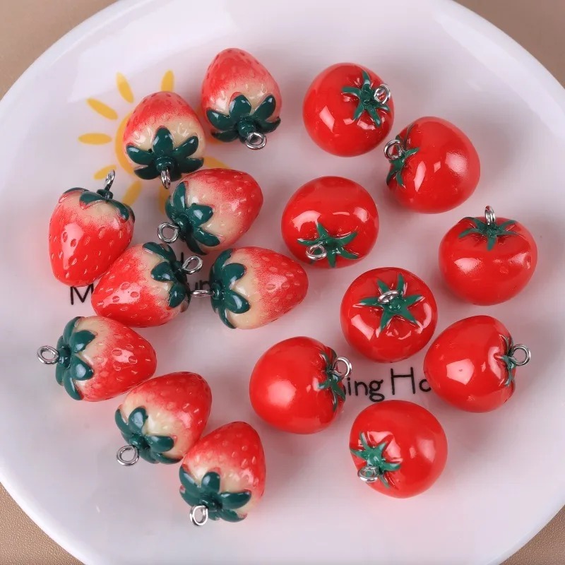 10 Pieces Realistic 3D Strawbe - Resin Art Diy recension och pris