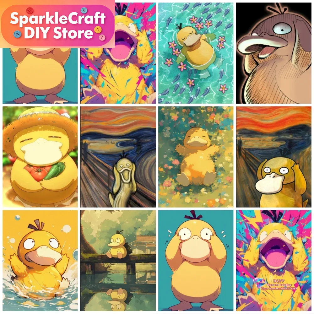 1pc frameless Psyduck Cartoon  - Resin Art Sticker recension och pris